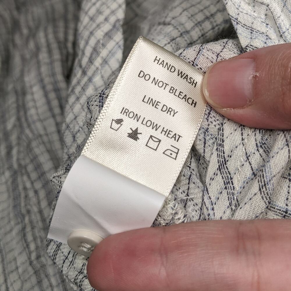 Cottagecore Prairie Plaid Ruffle Button Front Blouse Preppy Minimalist Medium - Picture 7 of 7